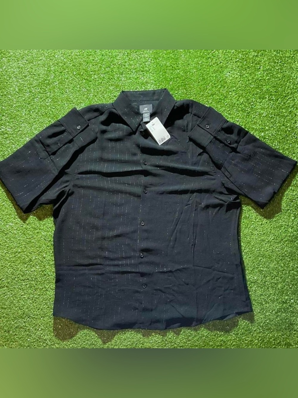 H&M Black Regular Fit Button Up Dress Shirt
